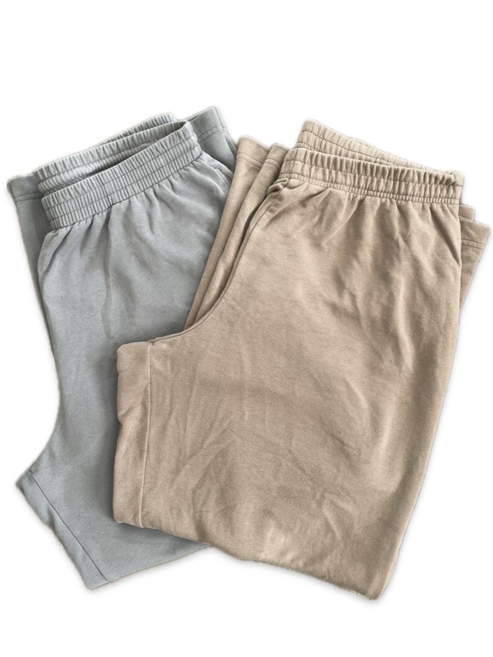 Women’s Relaxed Drawstring Sweatpants - Beige & Light Gray